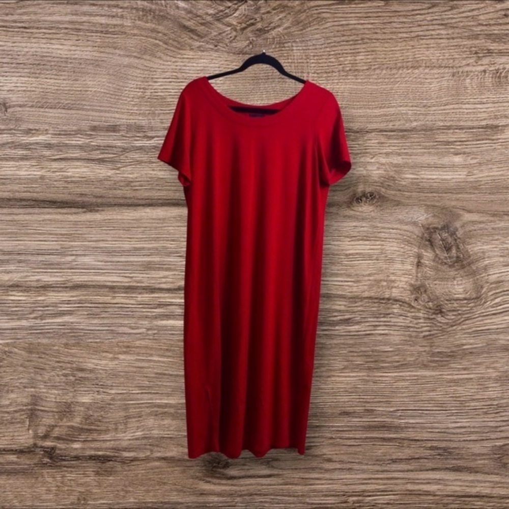 J Jill short sleeve red maxi dress. Medium petite. MP.